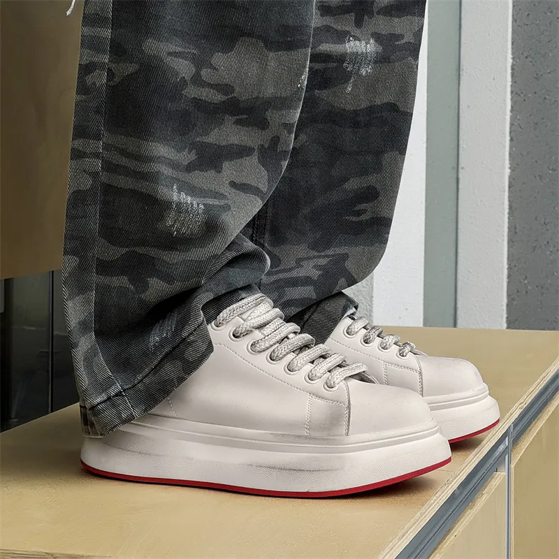 PAVEA Freestyle Definition Anti Slip And Wear Resistant Height Increasing Low Top Skateboard Shoes Men's-9