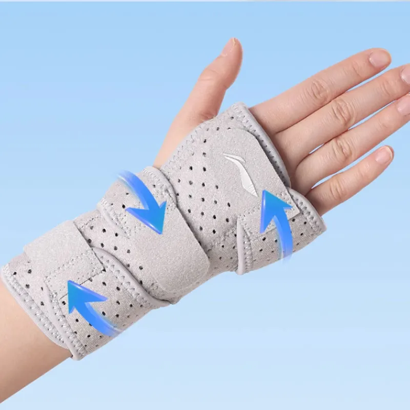 LiNing Badminton Sprain/fracture Wristbands Protective Compression White-4