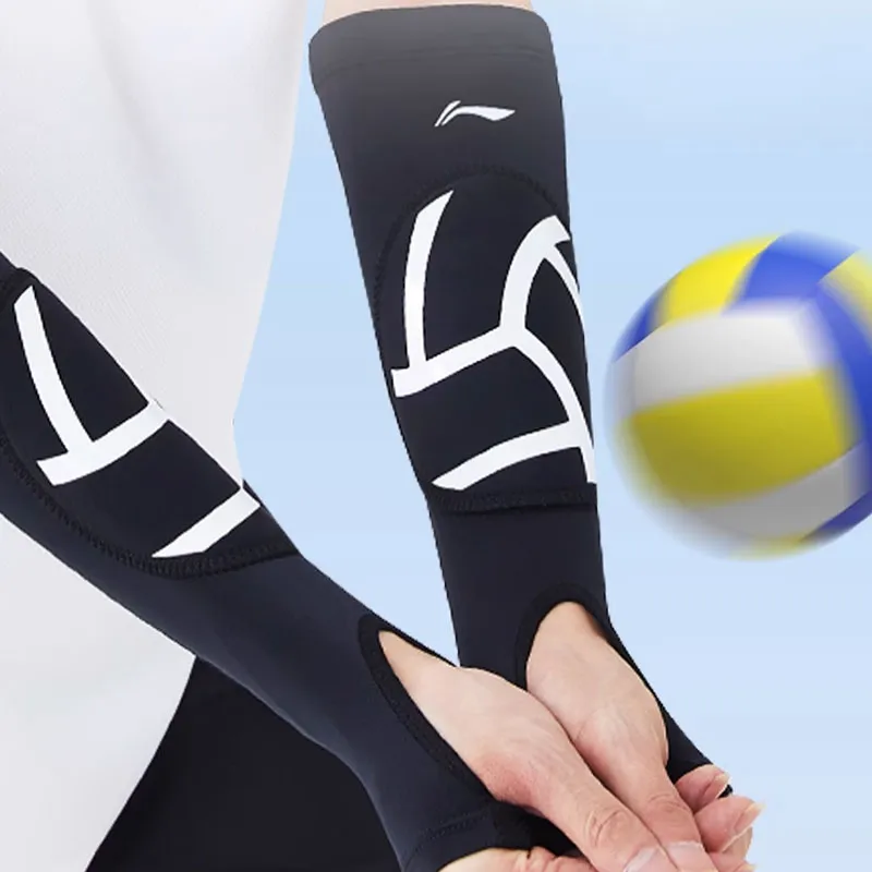 LiNing Volleyball Elbow Pads Breathable Protective Compression Black Polyamide Elastane Unisex-3