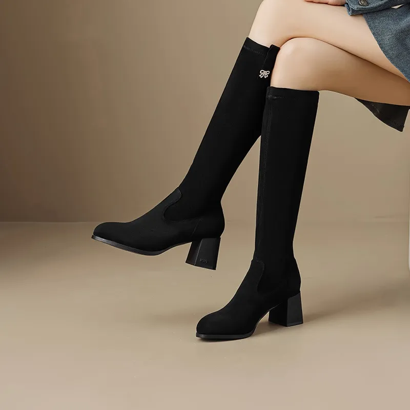 JOSINY Knee high Boots 6cm Women's Black-4
