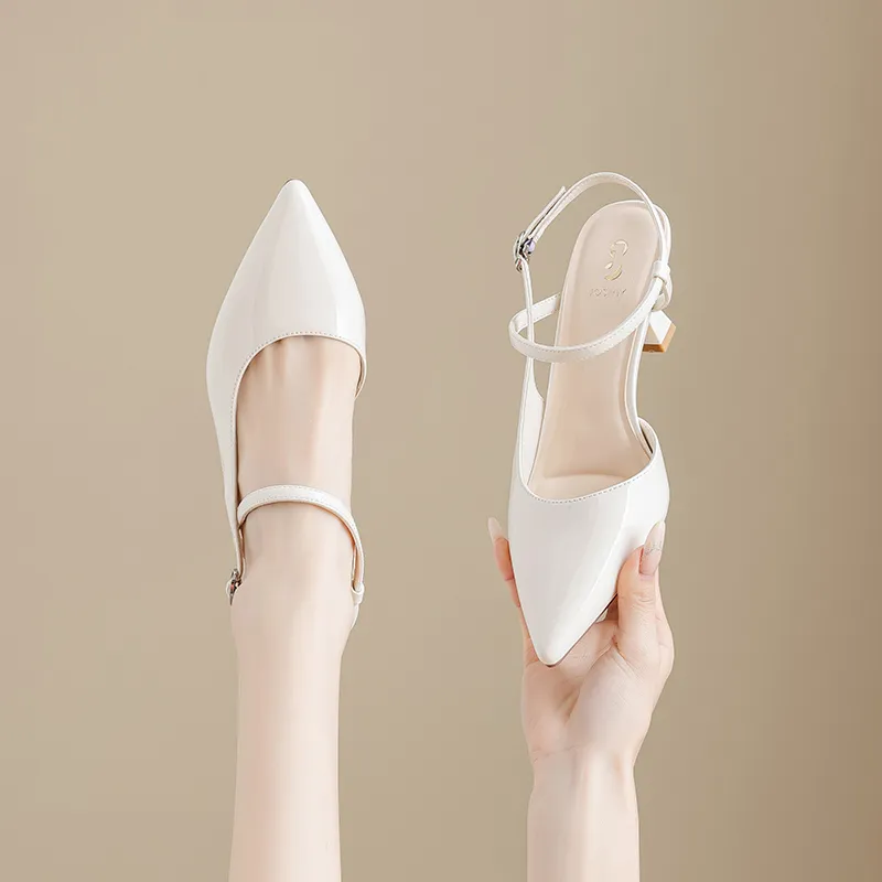 JOSINY Slim Heel High Heels 6cm Women's Ecru-2