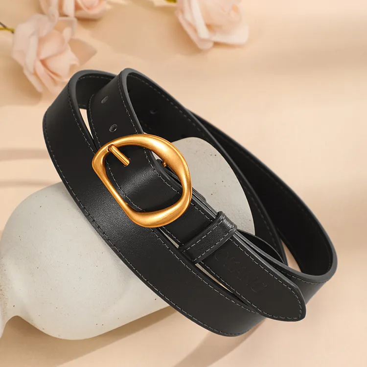 AOKANG Cow Leather Belts Women's Width 2.4cm-1