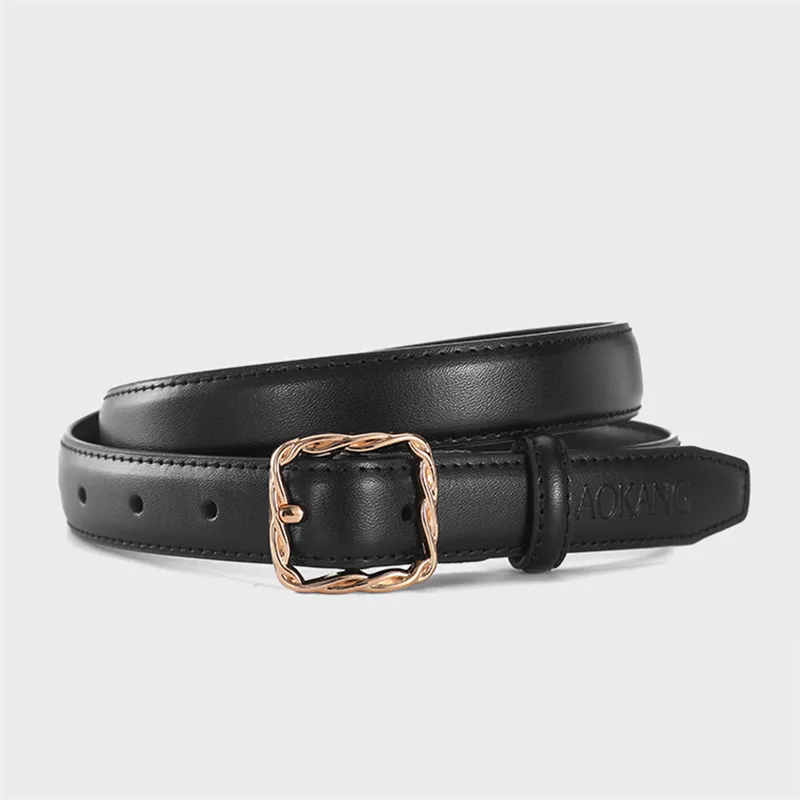 AOKANG Split Cow Leather Belts Women's Width 2.3CM-1