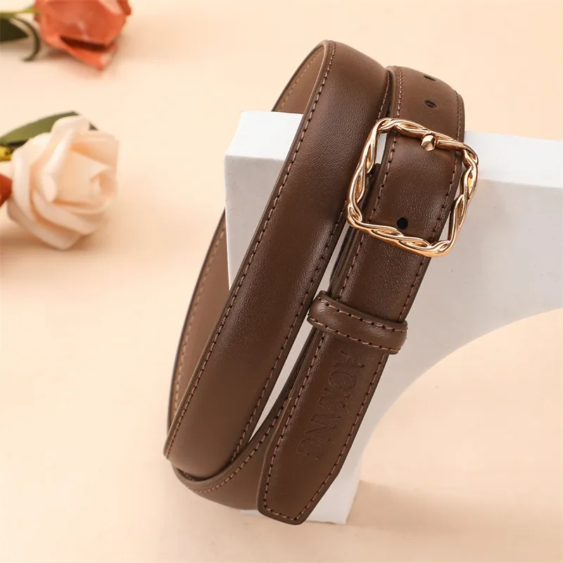 AOKANG Split Cow Leather Belts Women's Width 2.3CM-21
