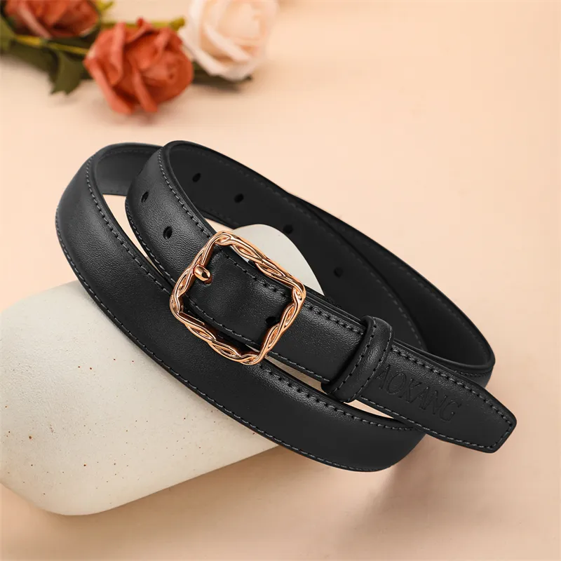 AOKANG Split Cow Leather Belts Women's Width 2.3CM-4