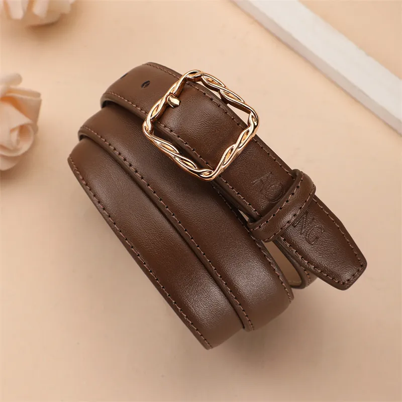 AOKANG Split Cow Leather Belts Women's Width 2.3CM-25