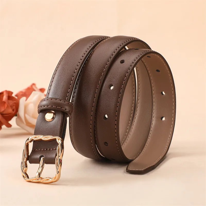 AOKANG Split Cow Leather Belts Women's Width 2.3CM-22