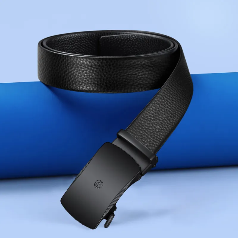 AOKANG Second Layer Leather Belts Men's Black Width 3.5cm-4