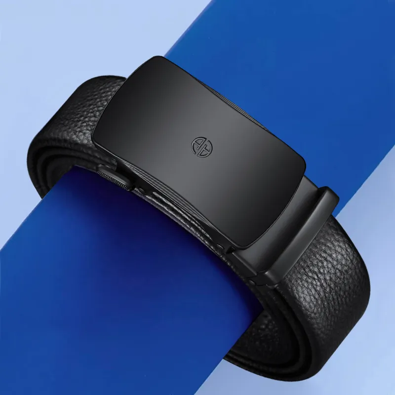 AOKANG Second Layer Leather Belts Men's Black Width 3.5cm-5