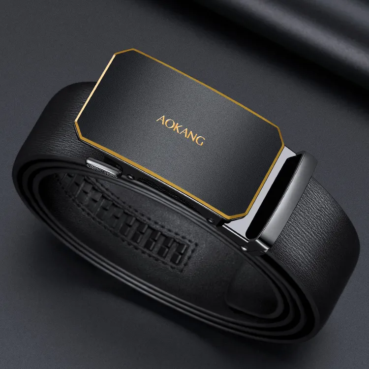 AOKANG Genuine Cow Leather Belts Men's Width 3.5CM-5