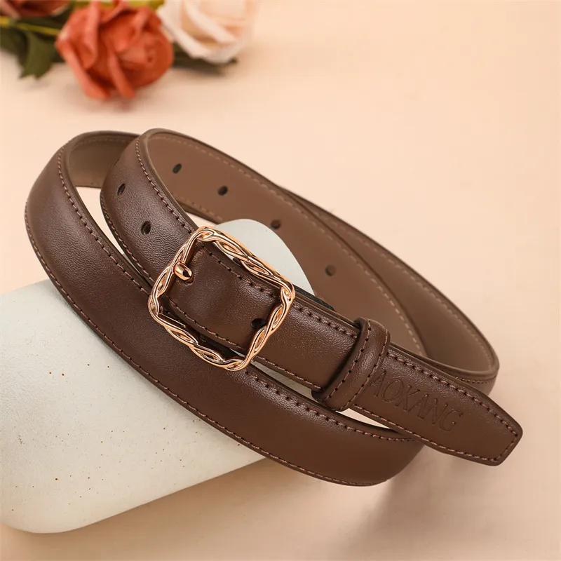 AOKANG Split Cow Leather Belts Women's Width 2.3CM-23