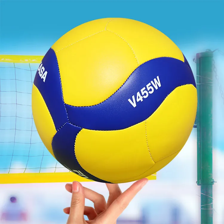 MIKASA TPU Soft Leather Ball Size 4 Volleyball Unisex Yellow Blue-4