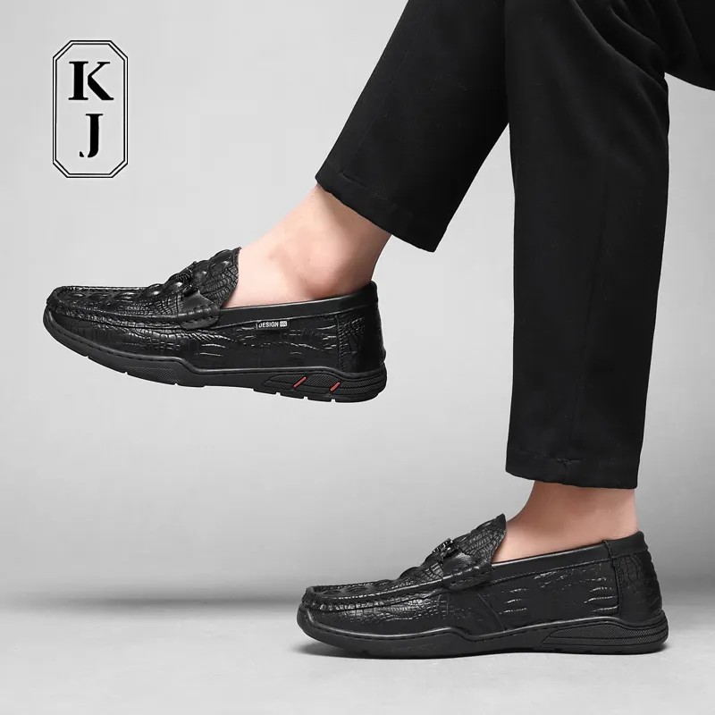 KJ Gommino Loafers Men Black-12