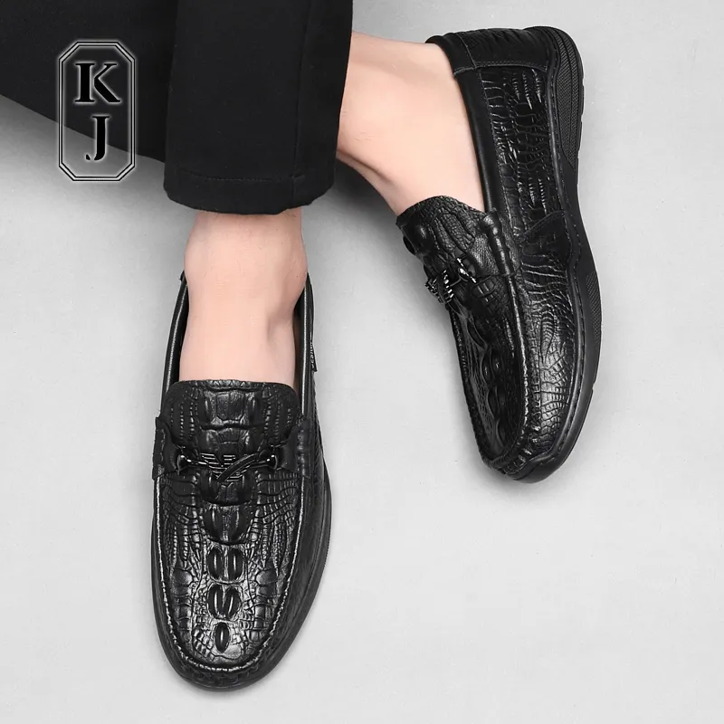 KJ Gommino Loafers Men Black-7