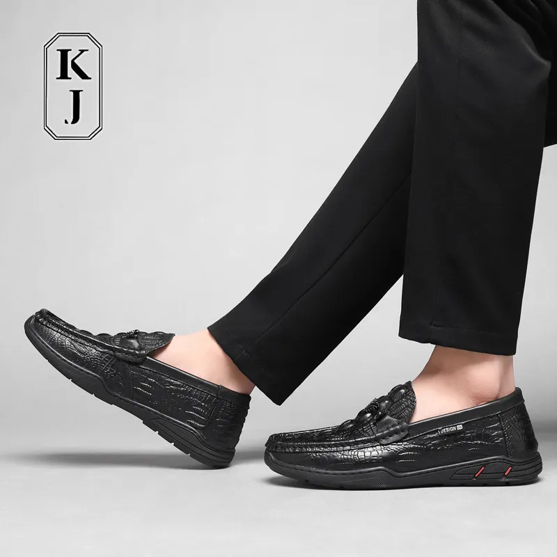 KJ Gommino Loafers Men Black-11