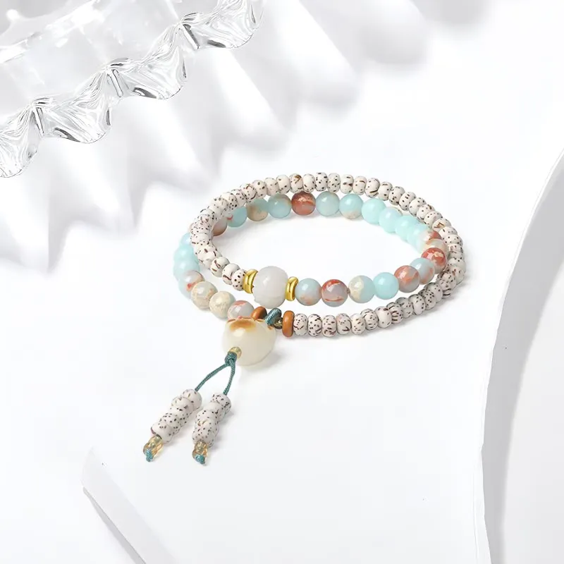 JOYDINNY Star Moon Bodhi Seeds Bracelets Unisex-2
