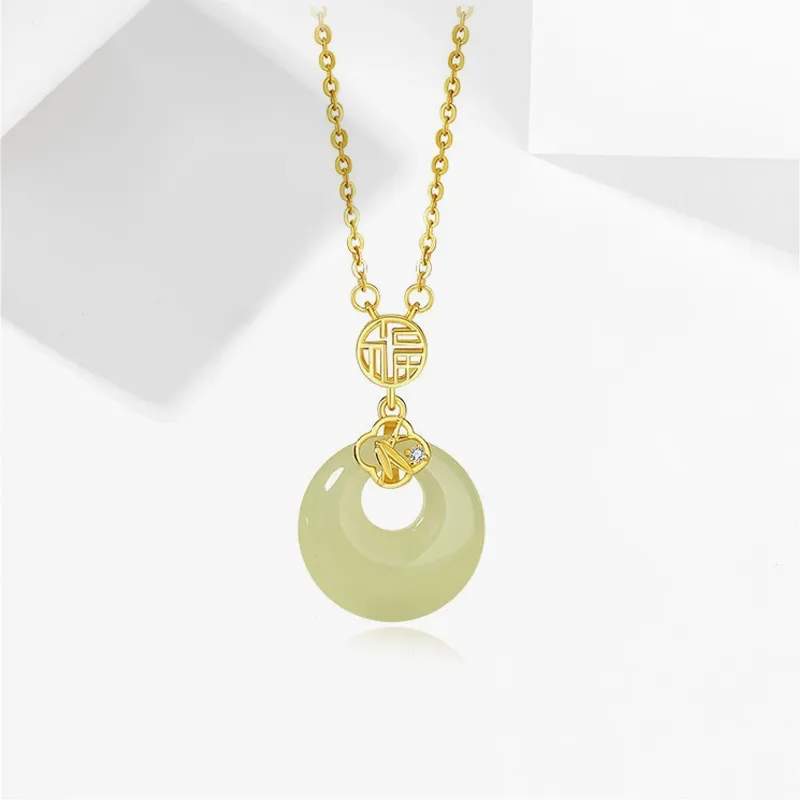 JOYDINNY Serpentine Jade Necklaces Women's-1