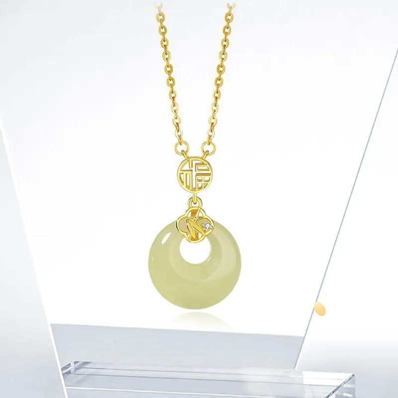 JOYDINNY Serpentine Jade Necklaces Women's-2