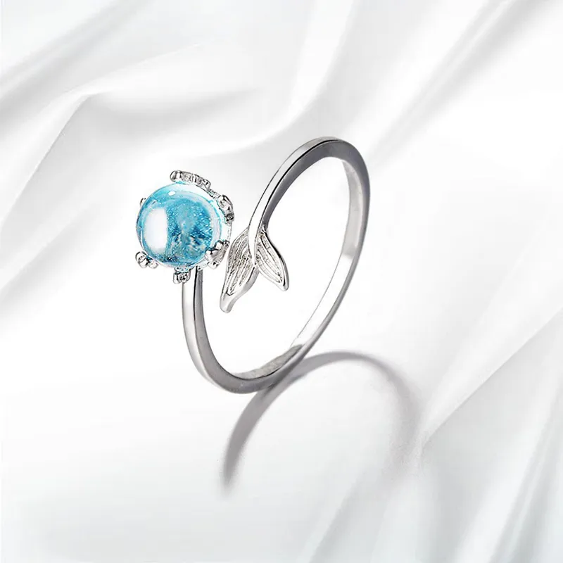 JOYDINNY Colored Glaze Jade Rings Women's-3