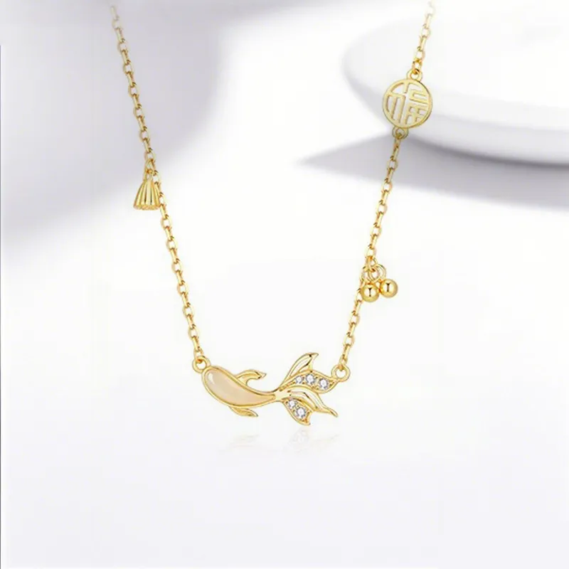 JOYDINNY Serpentine Jade Necklaces Women's-3