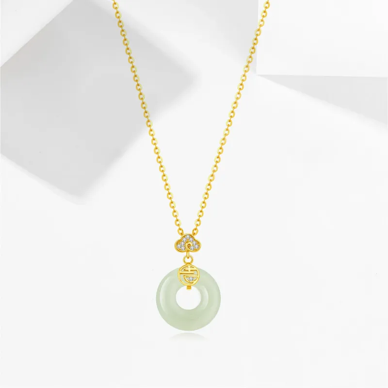JOYDINNY Serpentine Jade Necklaces Women's-1