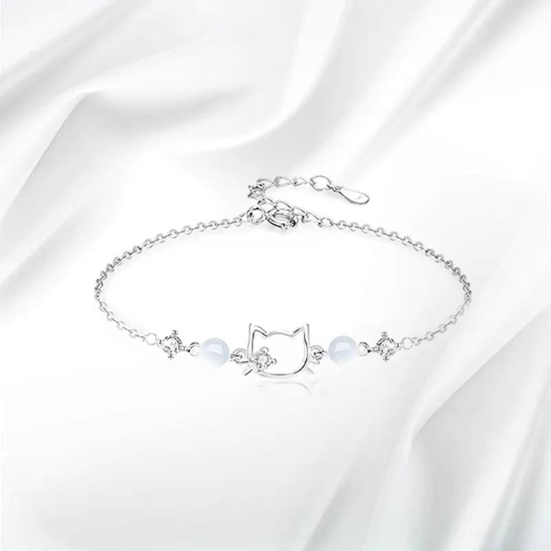 JOYDINNY Glass Cat Eye Jade Bangles Women's-3