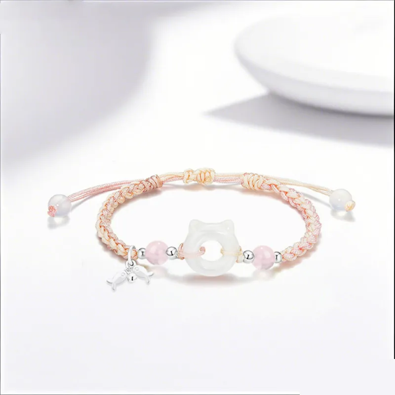 JOYDINNY Glass Cat Eye Bangles Women's-3