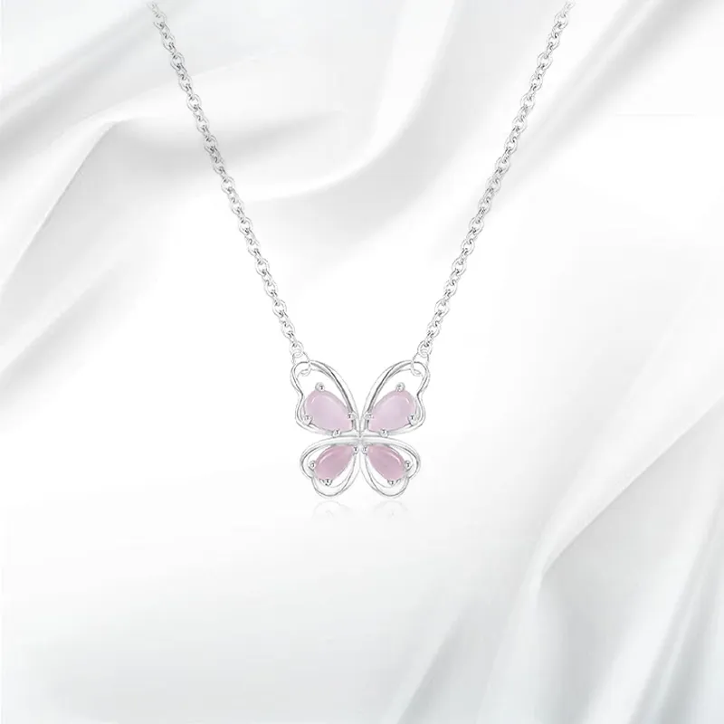 JOYDINNY Glass Cat Eye Necklaces Women's-2