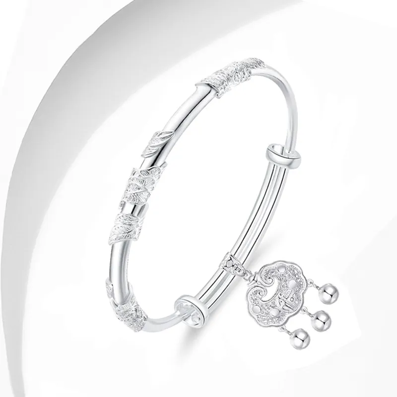 JOYDINNY Sterling Silver Bangles Unisex-1