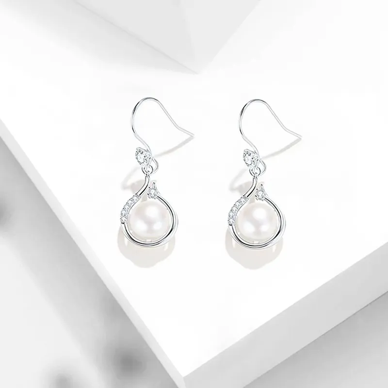 JOYDINNY Freshwater Pearl Earrings Women's-1