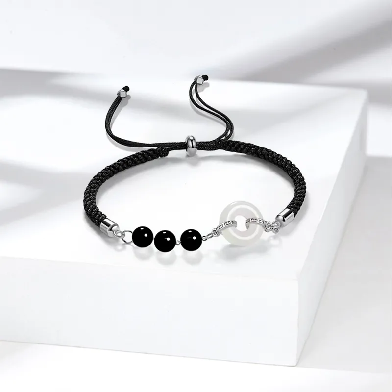 JOYDINNY Colored Glaze Jade Bracelets Unisex-2