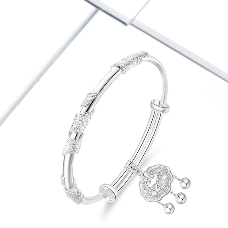 JOYDINNY Sterling Silver Bangles Unisex-2
