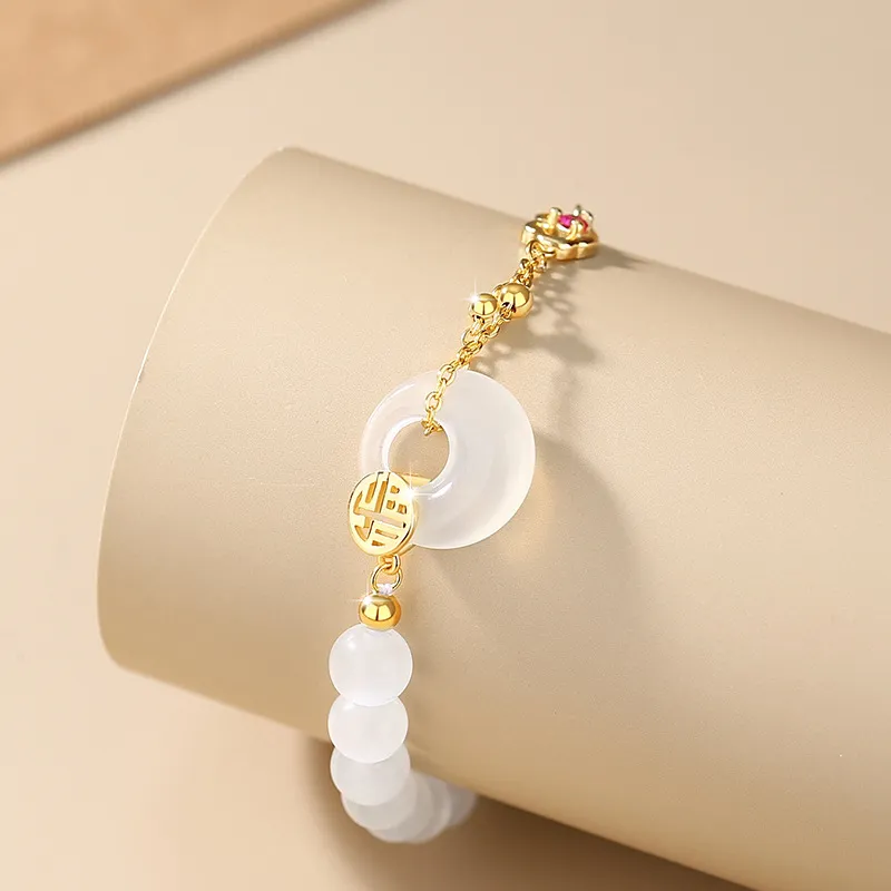 JOYDINNY Chalcedony Jade Bracelets Women's-1