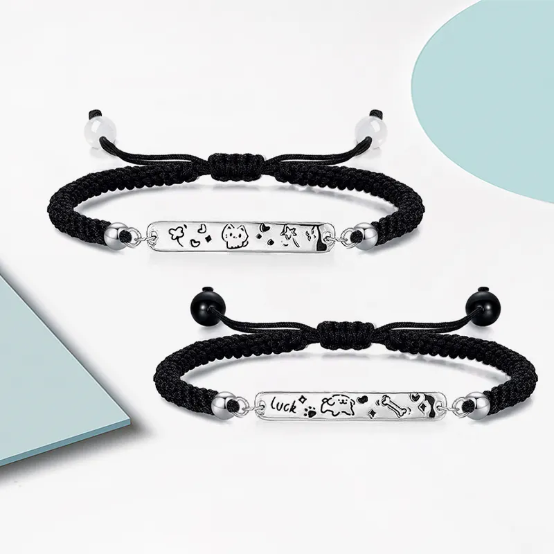 JOYDINNY Alloy Rope Bracelets Unisex-3