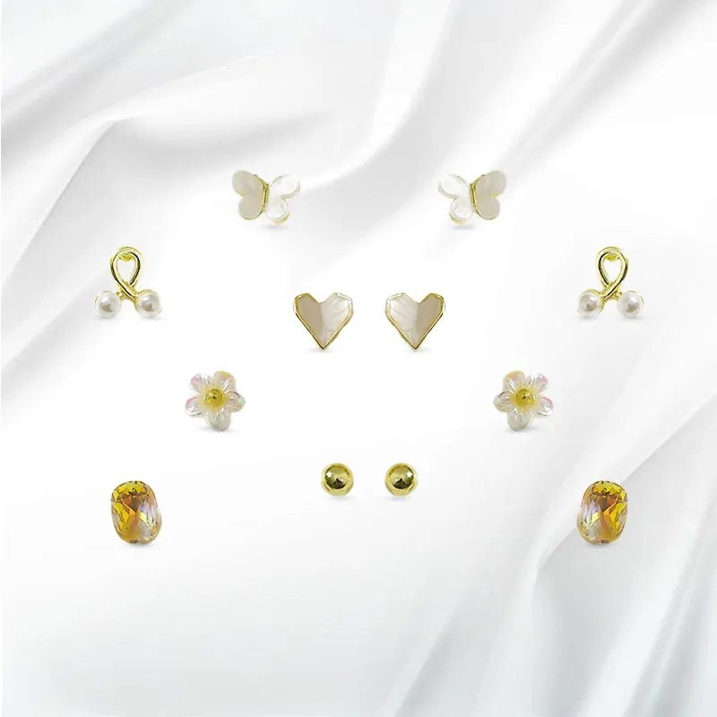 JOYDINNY Alloy Stud Earrings Women's-4