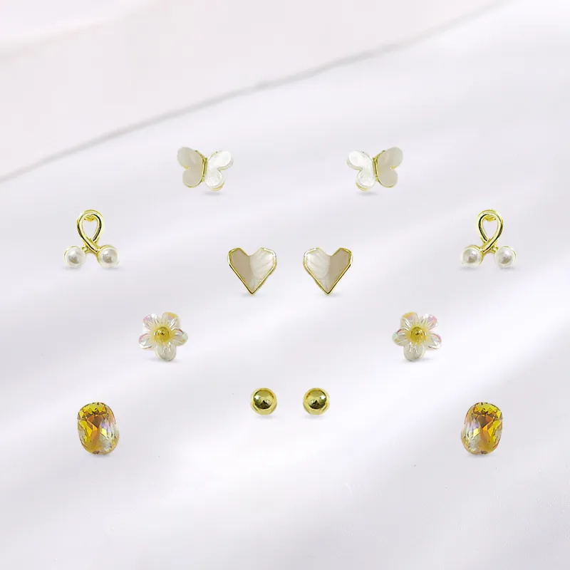 JOYDINNY Alloy Stud Earrings Women's-2
