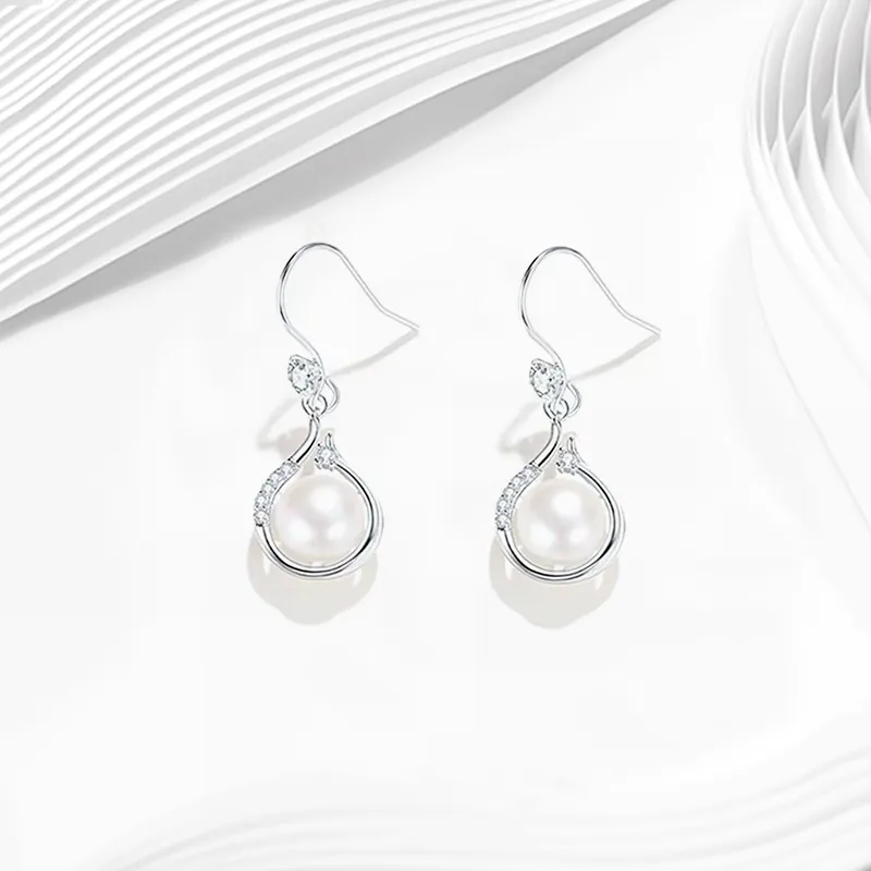 JOYDINNY Freshwater Pearl Earrings Women's-2