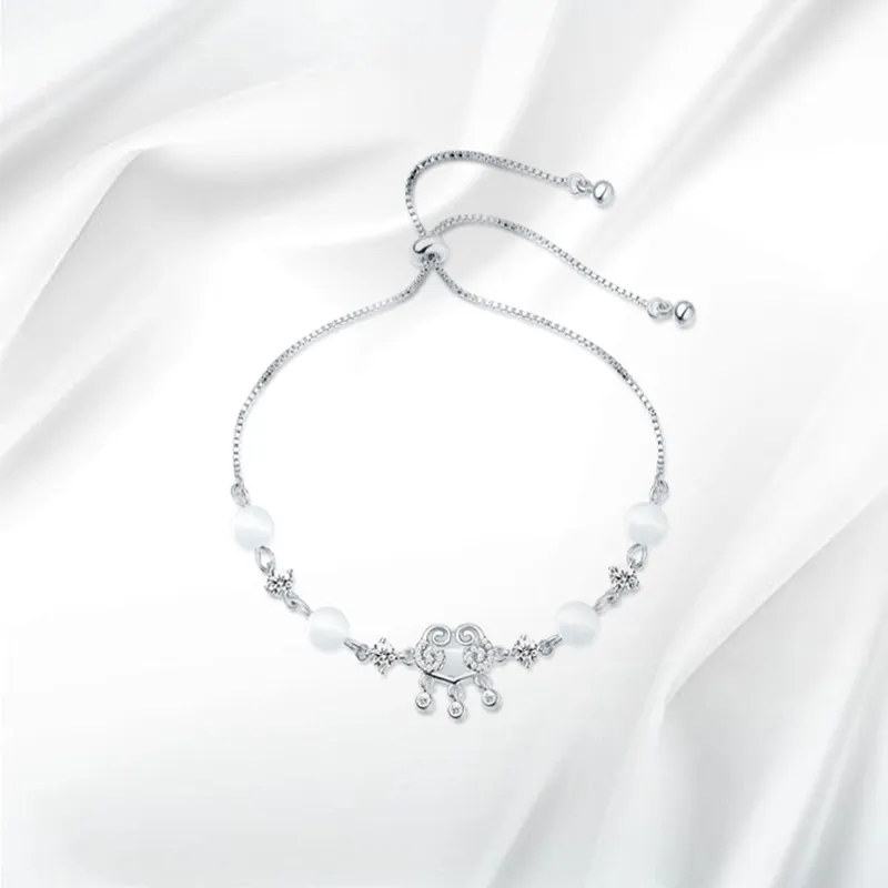 JOYDINNY Glass Cat Eye Bangles Women's-3