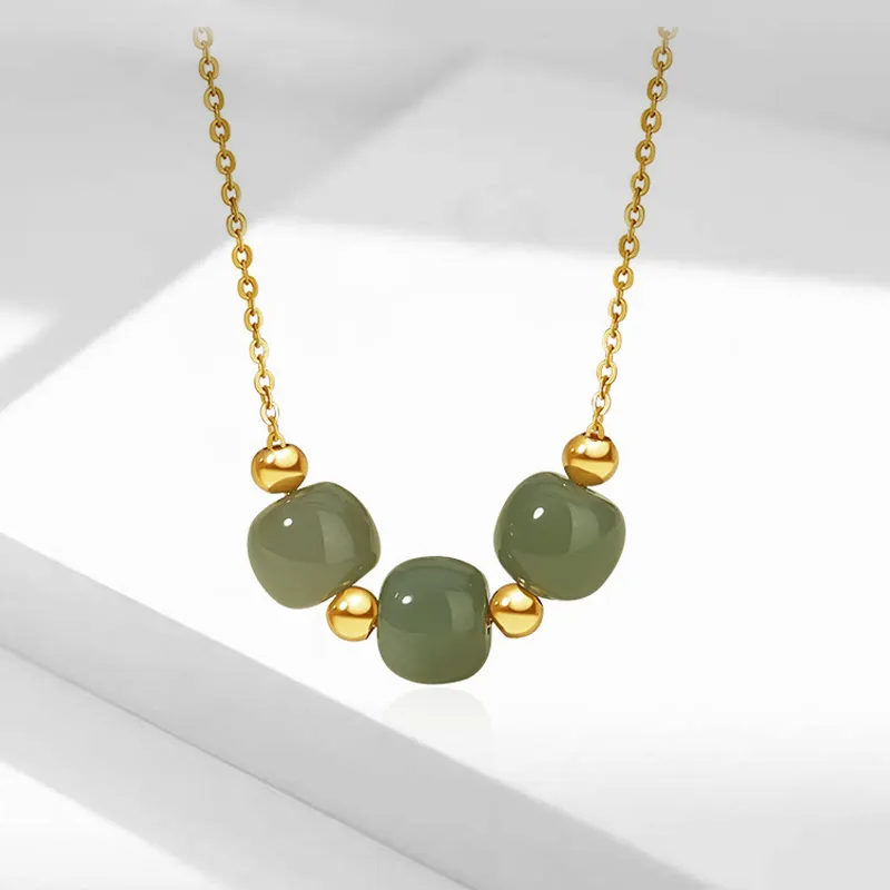 JOYDINNY Aventurine Jade Necklaces Women's-2
