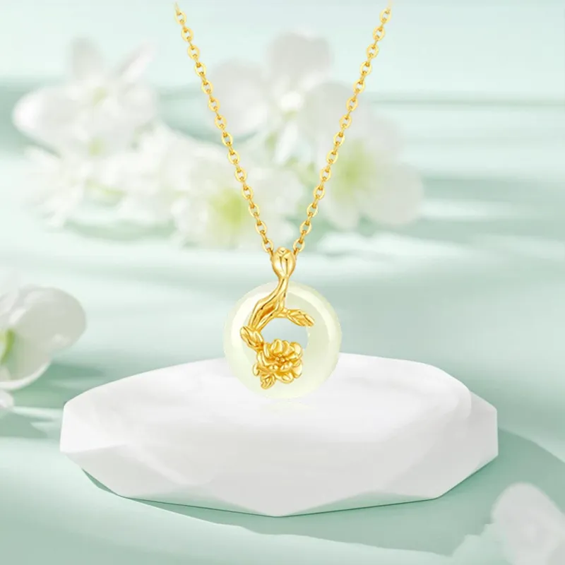 JOYDINNY Colored Glaze Jade Necklaces Women's-1