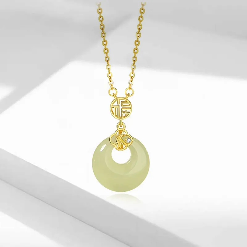 JOYDINNY Serpentine Jade Necklaces Women's-3