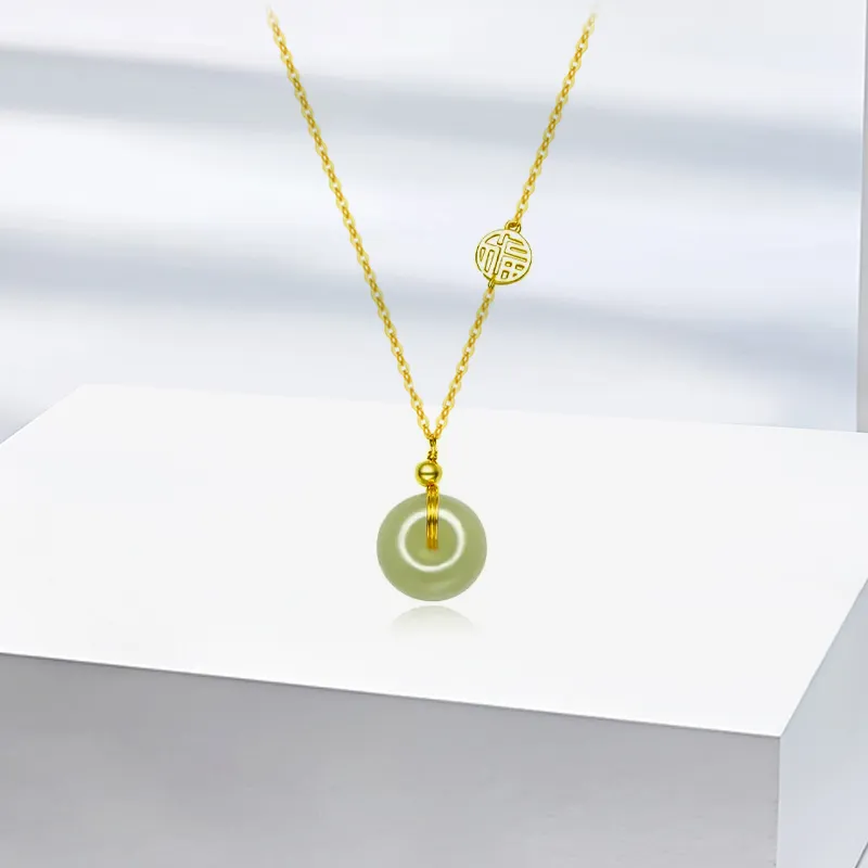 JOYDINNY Glass Cat Eye Jade Necklaces Women's-2