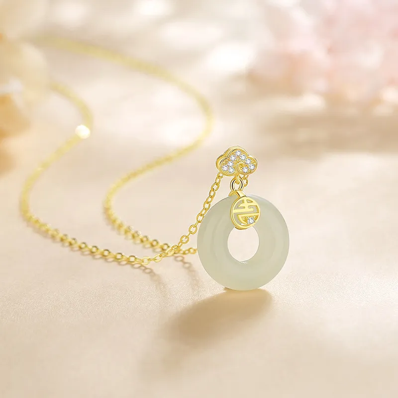 JOYDINNY Serpentine Jade Necklaces Women's-2