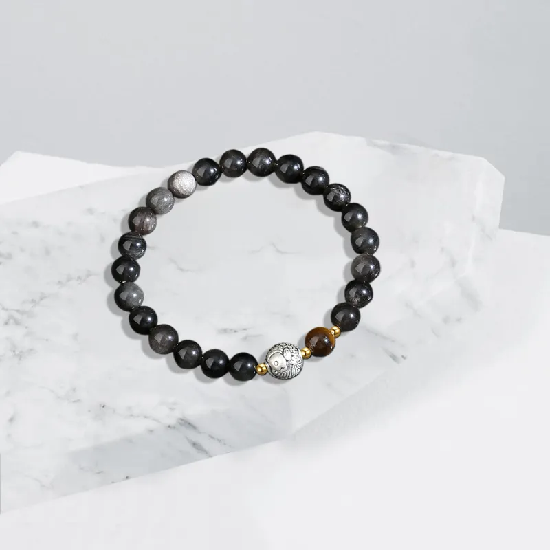 JOYDINNY Obsidian Bracelets Men's-2