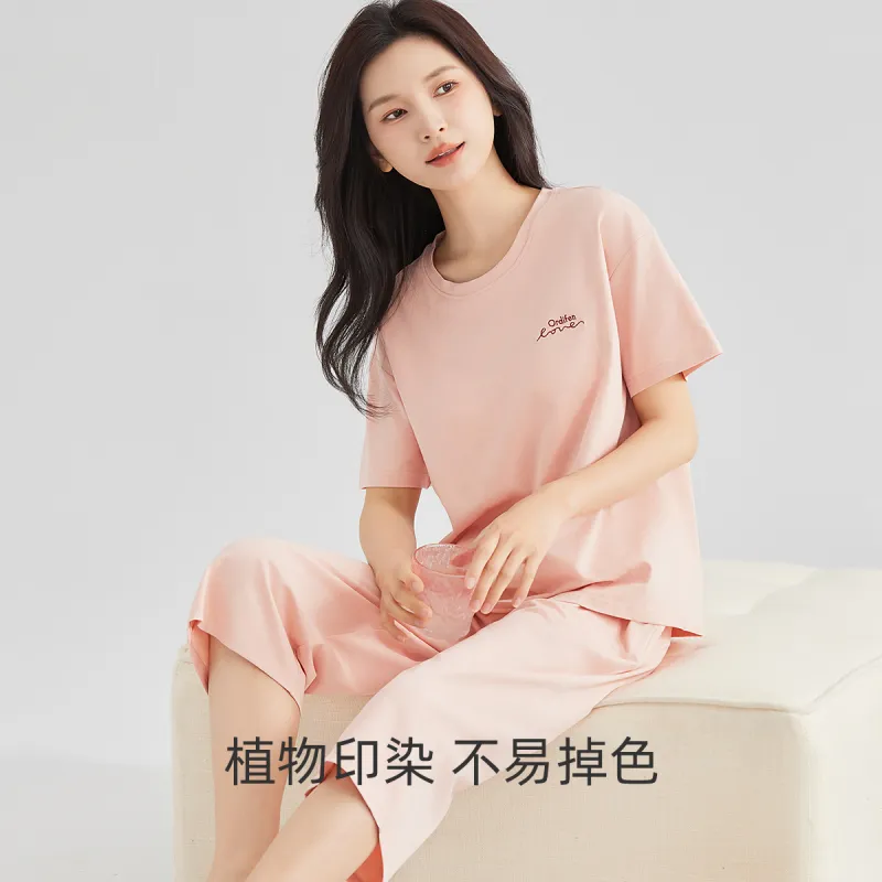 Ordifen Pajama Set Women's Peach Pink-3