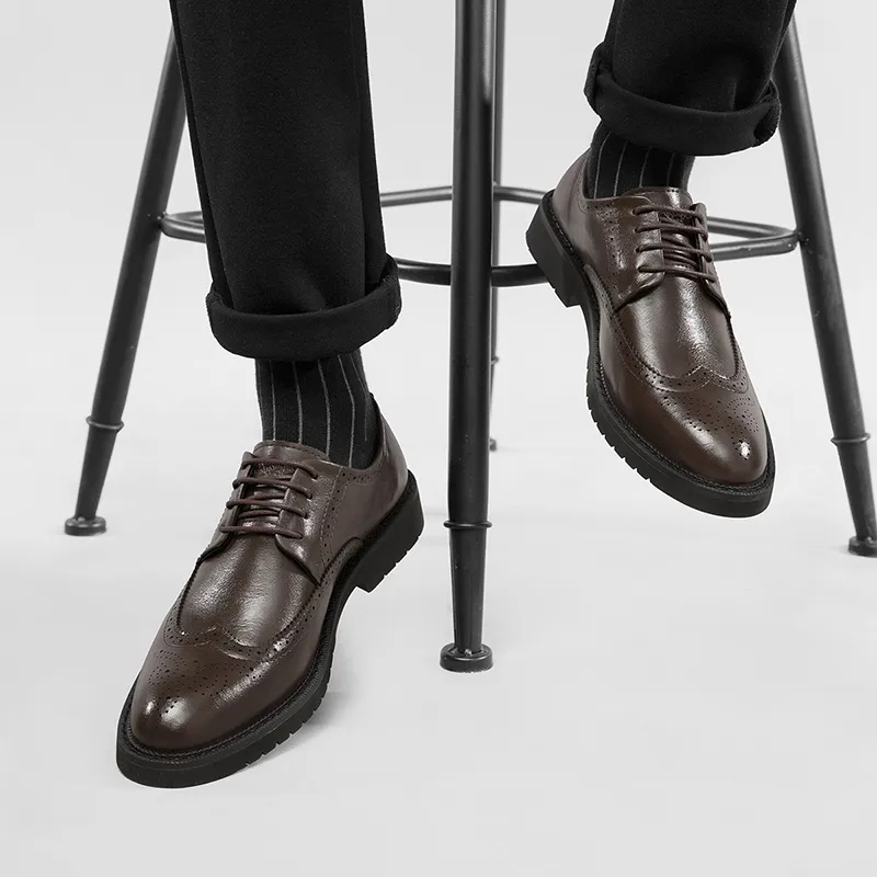 CARTELO Dress Shoes Men Low Top Black, Brown-5