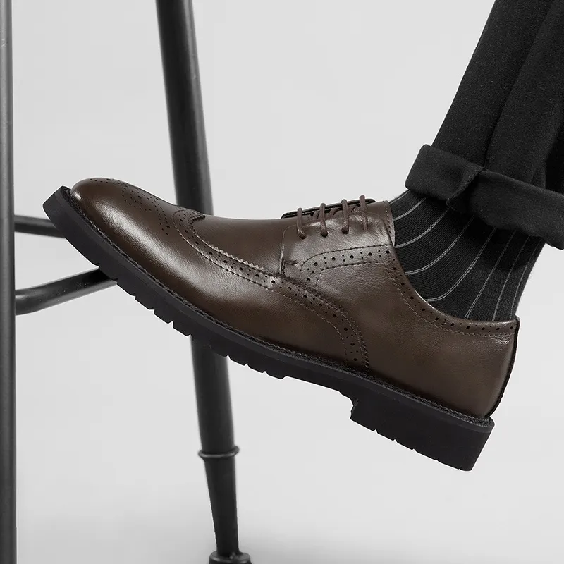 CARTELO Dress Shoes Men Low Top Black, Brown-6