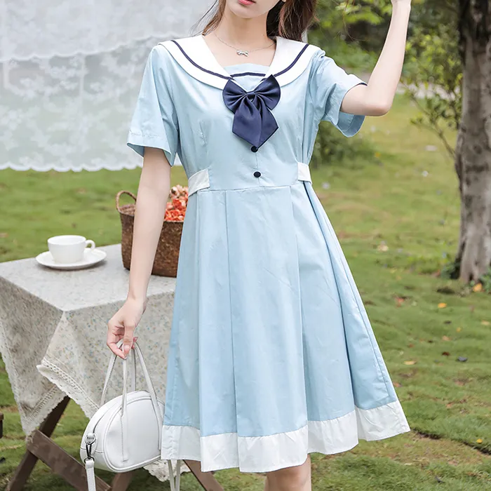 RTNH Short Sleeved Dresses Women's Light Blue-5
