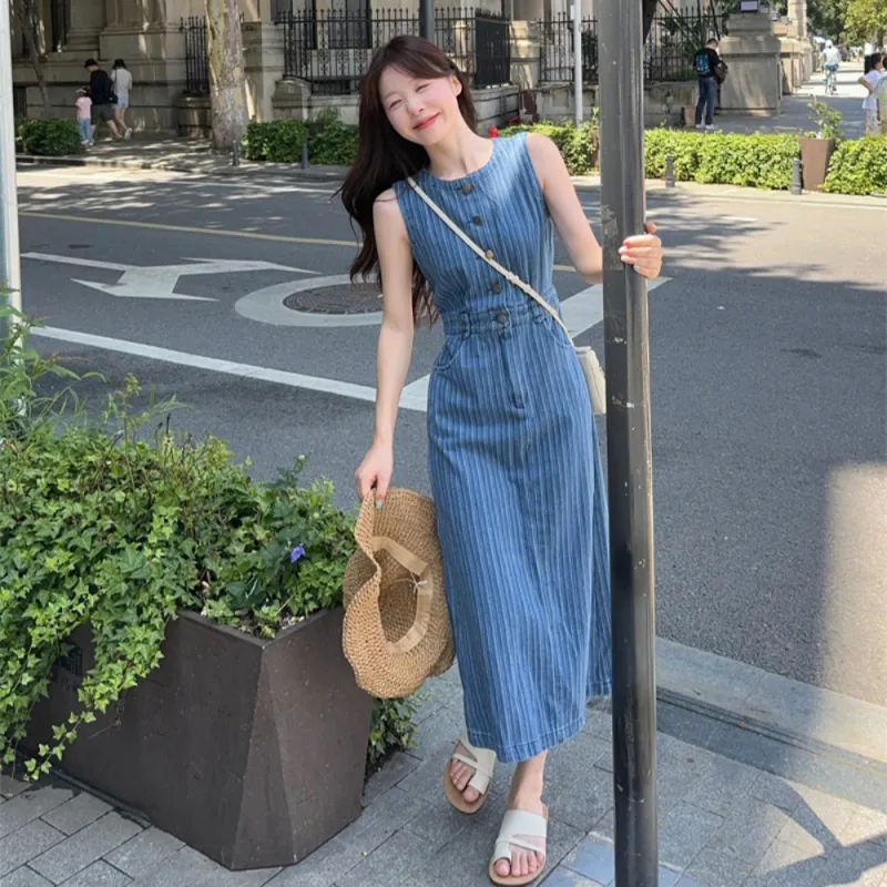 RTNH Sleeveless Dresses Women's Blue-2