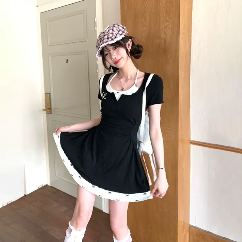 RTNH Short Sleeved Dress Women's Black-4